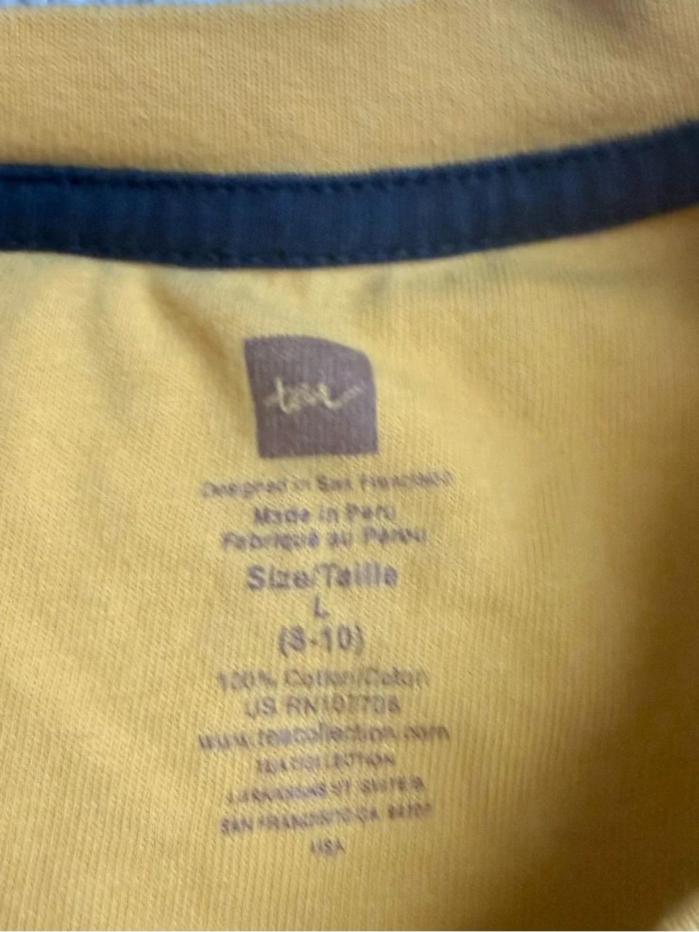 Tea Collection Little Citizen Tshirt Mustard Color, Cotton - Youth Size L